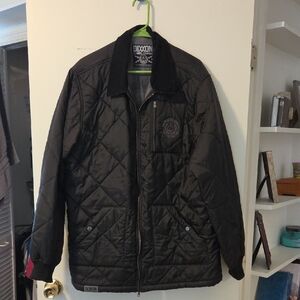DIXXON Black Quilted Lightweight Jacket with Cord Collar